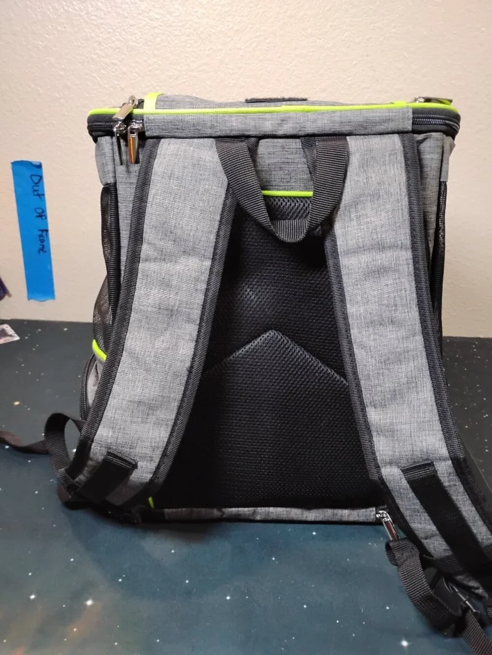 Baglher Pet Backpack Carrier Grey Lime Green Mesh Travel Bag for Small Cat Dog